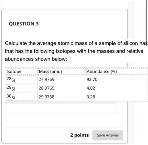 silicon isotope abundance.